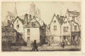 Gamla hus i Amiens av Auguste Lepere
