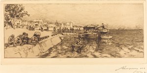 Pier of Bercy (Embarcadere, Quai de Bercy) av Auguste Lepere