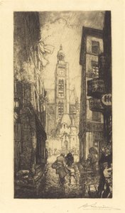 Rue de la Montagne-Sainte-Genevieve, Paris av Auguste Lepere