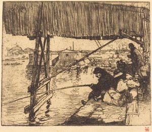 Under bron av Bercy (Sous le pont de Bercy) av Auguste Lepere