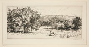 Byn Villeneuve-sur-Bellot (Seine-et-Marne) av Auguste Lepere