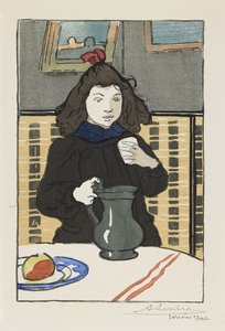 Ung flicka med en kanna, 1890 av Auguste Louis Lepère