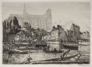 Ankomster av grönsaker-Amiens av Auguste Louis Lepère