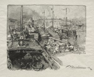 Bassin de la Villette av Auguste Louis Lepère