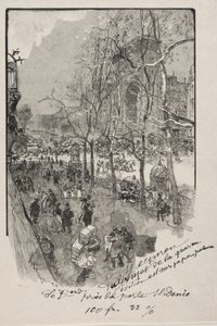 Boulevarderna, nära Porte St. Denis av Auguste Louis Lepère