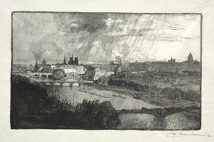 Paris, sett från Pavillon de Flore av Auguste Louis Lepère