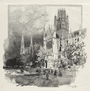 Illustrerad Rouen: Saint Ouen Church av Auguste Louis Lepère