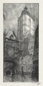 Illustrerad Rouen: Den stora klockan av Auguste Louis Lepère