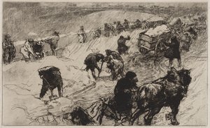 Snowball Fight: Flower Quay av Auguste Louis Lepère