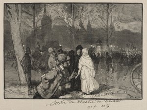 Lämnar Chatelet-teatern av Auguste Louis Lepère