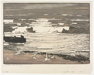 The Breaking Waves, Tide of September 1901 av Auguste Louis Lepère