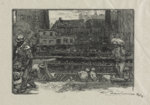 Avlastare av gips (Canal St. Martin) av Auguste Louis Lepère