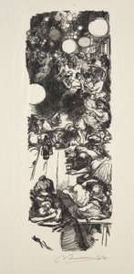 14 juli, Rue de Belleville, midnatt av Auguste Louis Lepère