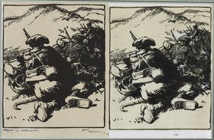 Alperna i bakhåll, 1914. av Auguste Louis Lepère