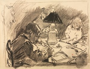 Runt lampan, 1888. av Auguste Louis Lepère