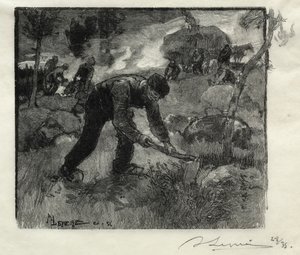 Ljunggrävare, 1887. av Auguste Louis Lepère