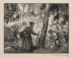 Au Rocher Bernard. av Auguste Louis Lepère