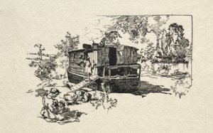 Bostadsbåt. av Auguste Louis Lepère