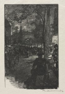 Boulevard Montmartre, kväll av Auguste Louis Lepère
