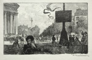 Hörn av Rue Royale, 1890. av Auguste Louis Lepère
