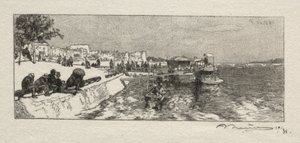 Pier vid Bercy. av Auguste Louis Lepère