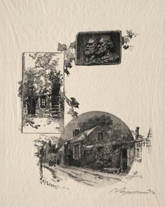 Ingång till Rousseaus verkstad och Maison de Millet av Auguste Louis Lepère