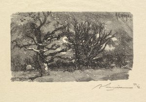 Fontainebleau Forest: Au dormoir de Lantara (La Forêt de Fontainebleau: Au dormoir de Lantara) av Auguste Louis Lepère