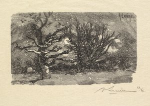 Fontainebleau Forest: Vid Lantaras sovsal La Forêt de Fontainebleau: Vid Lantaras sovsal, 1890 av Auguste Louis Lepère