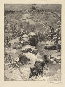 Fontainebleau Forest: Cuvier-Châtillon Cliff Skogen i Fontainebleau: Roche Cuvier-Châtillon, 18 av Auguste Louis Lepère