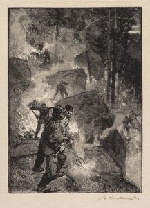Fontainebleau Forest: Fern Burners av Auguste Louis Lepère