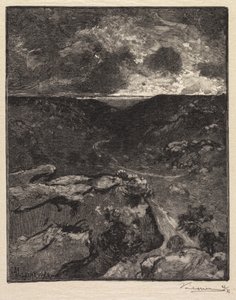 Fontainebleau-skogen: Francharddalen La Forêt de Fontainebleau: La Vallée de Franchard, 1890. av Auguste Louis Lepère