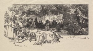 Fontainebleau-skogen: Moder Pichards matsal av Auguste Louis Lepère