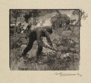 Fontainebleau Forest: Pulling the Heather av Auguste Louis Lepère