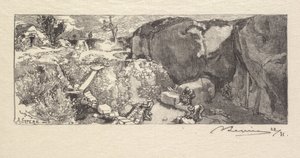 Fontainebleau-skogen: Sandstensbrott av Auguste Louis Lepère