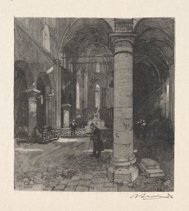 Kyrkans inre. av Auguste Louis Lepère
