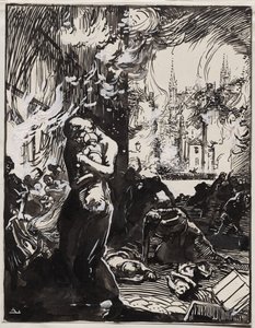 Branden i Louvain av Auguste Louis Lepère