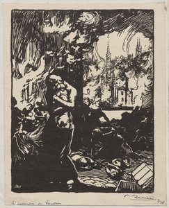 Branden i Louvain av Auguste Louis Lepère
