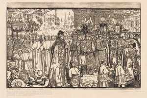 Corpus Christi processionen i Nantes av Auguste Louis Lepère