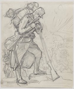 Retreaten efter Charleroi... av Auguste Louis Lepère