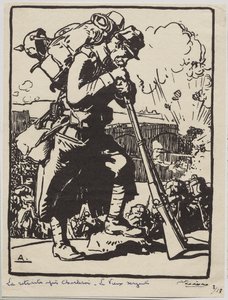 Retreaten efter Charleroi... av Auguste Louis Lepère