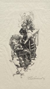 Kvinnan i vaggan av Auguste Louis Lepère