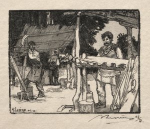 Lath Maker, 1889. av Auguste Louis Lepère
