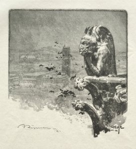 The Stryge of Notre Dame, 1890. av Auguste Louis Lepère