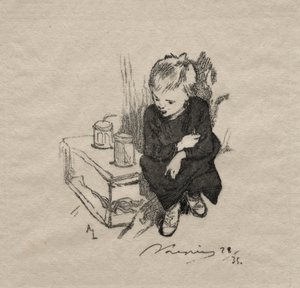 Barnet har en pojke, 1889. av Auguste Louis Lepère