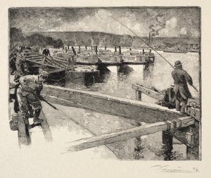 Omnibusgaraget. av Auguste Louis Lepère