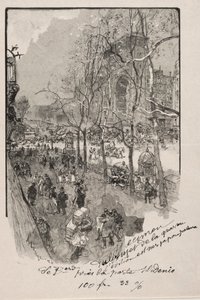 Boulevarderna, nära Porte St. Denis. av Auguste Louis Lepère