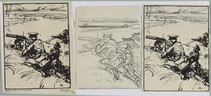 Engelska maskingevärsskyttar, 1914. av Auguste Louis Lepère