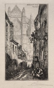 Narrow Street, Beauvais (An Alley, Beauvais) av Auguste Louis Lepère
