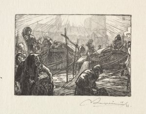 Notre Dame sett från Apple Market av Auguste Louis Lepère