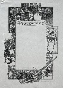 Parisalmanackan, 1897: Dekorativ kant, höst av Auguste Louis Lepère